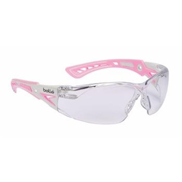 Bollé - Profesionální brýle pracovní RUSH+ SMALL LADY, čiré, straničky růžovo-bílé