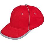 Čepice, kšiltovka baseballová s reflexním proužkem, RIOM, červená, (vel.uni)