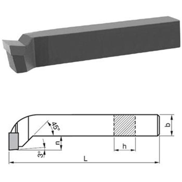 DENAS 223715-16x16-H10 - Nůž soustružnický 16x16x110mm ubírací čelní levý H10 (K10), DIN 4977