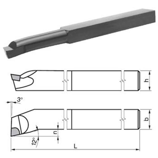 DENAS 223726-12x12-H10 - Nůž soustružnický 12x12x180mm vnitřní rohový H10 (K10), DIN 4974