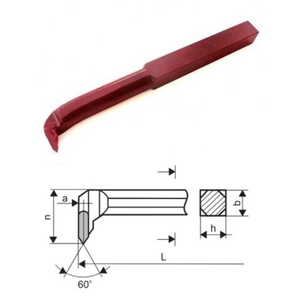 DENAS 223773-20x20-U30 - Nůž soustružnický 20x20x210mm závitový vnitřní 60° U30 (M20), DIN 283