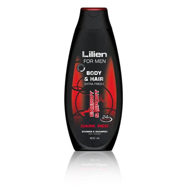 Lilien 06318 - Sprchový gel, šampon pro muže - Dark red, 400ml