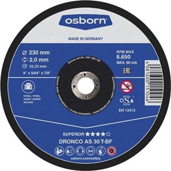 Osborn (Dronco) 1231055100 - Kotouč řezný pr. 230x2,0x22,2mm, na kov, zrno AS 30 T Superior - rovný