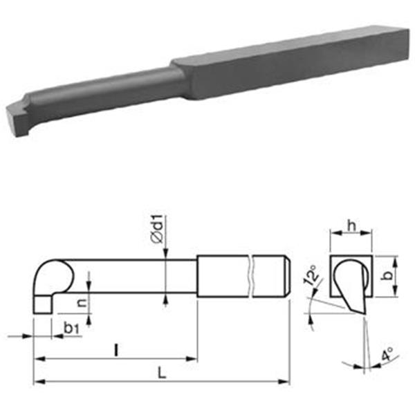 STROJÍRNY POLDI 223552 10x10 - Nůž soustružnický 10x10x150mm vnitřní zapichovací , RO rychlořezná ocel