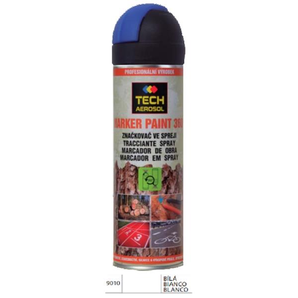 Tech Aerosol 002.2360 - Značkovač ve spreji (spray) MarkerPaint - dopravní bílá RAL9010 (500 ml)