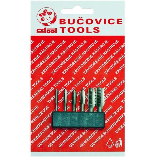 Bučovice Tools 948110 - Sada závitníků metrických metrických BIT 1, rozsah M3-M10, Rychlořezná ocel (HSS)