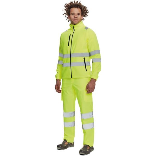 Bunda, mikina pracovní full Hi-Vis ALMERIA HV (vel XL) fleece žlutá