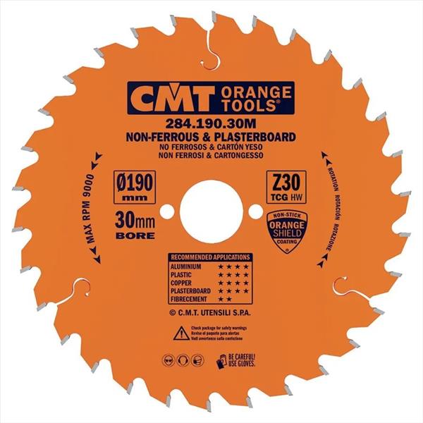 CMT Orange Tools 284.190.30M - Pilový kotouč na neželezné kovy a plasty pr. 190 x 2,6 mm otvor pr. 30 mm Z30 HW