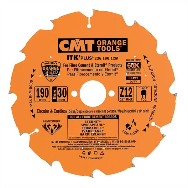 CMT Orange Tools C23616504H - ITK Diamantový pilový kotouč na cementotřískové desky pr. 165 x 1,8 mm otvor pr. 20+15,87 mm Z4