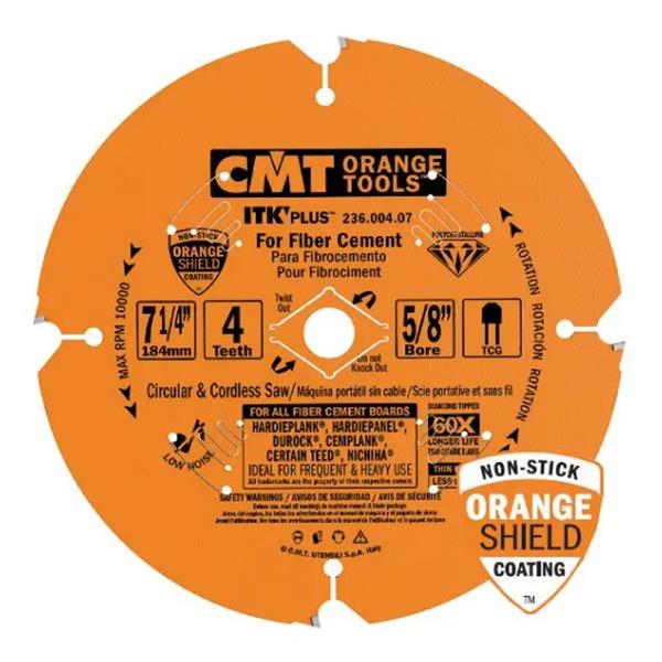 CMT Orange Tools C23618004H - ITK Diamantový pilový kotouč na cementotřískové desky pr. 180 x 2,2 mm otvor pr. 20 mm Z4