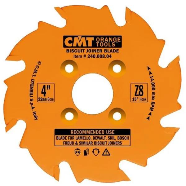 CMT Orange Tools C24100804 - Kotouč lamelovací pro lamelové spoje pr. 100 x 3,96 mm otvor pr. 22 mm Z8 HW rovný zub