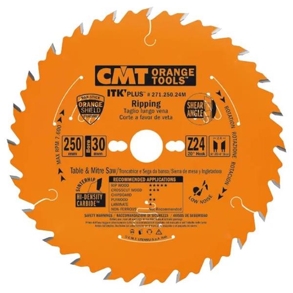 CMT Orange Tools C27125024M - ITK Ultra tenký kotouč pro podélné řezy pr. 250 x 2,4 mm otvor pr. 30 mm Z24 HW