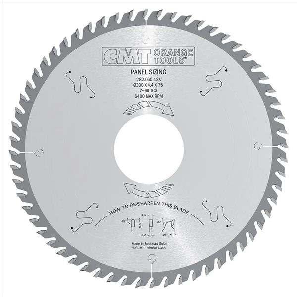 CMT Orange Tools C28206012M - Pilový kotouč pro velkoplošné pily pr. 300 x 4,4 mm otvor pr. 30 mm Z60 16° HW