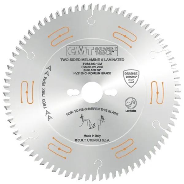 CMT Orange Tools C28369612M - CHROME C283 Pilový kotouč na lamino bez předřezu pr. 300 x 3,2 mm otvor pr. 30 mm Z96 HW