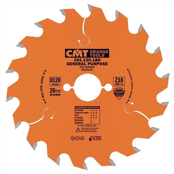 CMT Orange Tools C29112018H - Pilový kotouč pro elektronářadí univerzální pr. 120 x 1,8 mm otvor pr. 20 mm Z18 HW Industrial