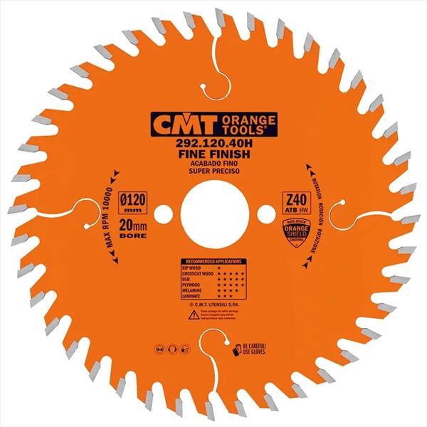 CMT Orange Tools C29215040H - Pilový kotouč pro elektronářadí, finální řez pr. 150 x 2,4 mm otvor pr. 20 mm Z40 HW