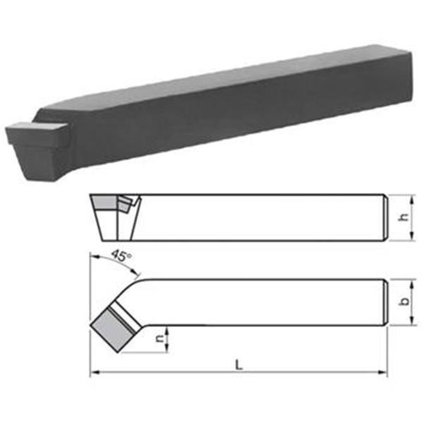 DENAS 223712-10x10-U30 - Nůž soustružnický 10x10x90mm ubírací ohnutý pravý U30 (M20), DIN 4972