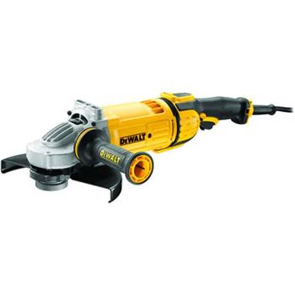 DEWALT DWE4579R-QS -Úhlová bruska 230 mm, 2 400 W, 5,8 kg, odfuk, elektronická spojka, ochrana proti přetížení, rychlo. příruba,