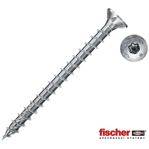 Fischer 670121 - Vrut univerzální do dřeva pr. 3,5 x 40 mm celý závit, zapuštěná hlava T20, FPF II CTF Power-Fast, bílý zinek