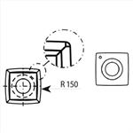 IGM N013-14132 - Žiletka tvrdokovová čtvercová zaoblená Z4 - 14x14x2 R150 d6,5 R2=0,2mm Dřevo+