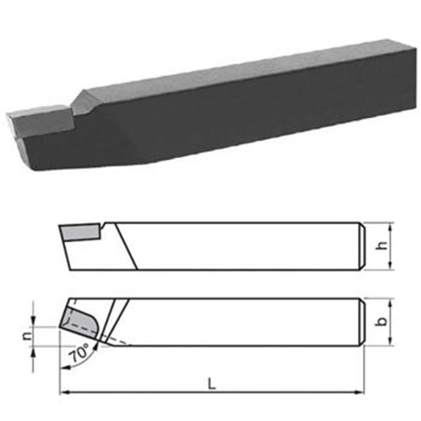 DENAS 223710-10x10-H10 - Nůž soustružnický 10x10x90mm ubírací přímý pravý H10 (K10), DIN 4971