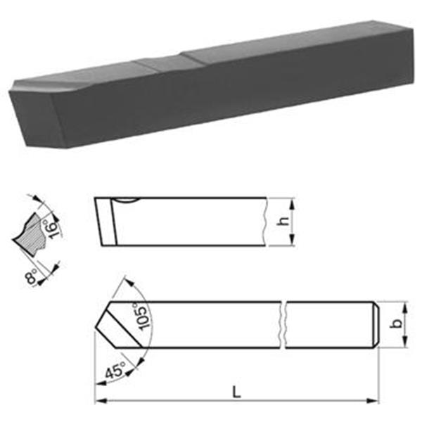 STROJÍRNY POLDI 223514 10x10 - Nůž soustružnický 10x10x 90mm ubírací přímý pravý 45°, RO rychlořezná ocel