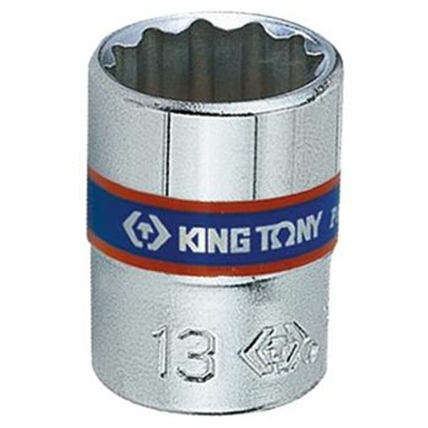 King Tony 233008S - Hlavice nástrčná - ořech 1/4", velikost 1/4", 12-hranný, chromovaný leštěný, DIN3124, ISO 2725-1