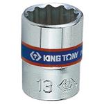 King Tony 233008S - Hlavice nástrčná - ořech 1/4", velikost  1/4", 12-hranný, chromovaný leštěný, DIN3124, ISO 2725-1