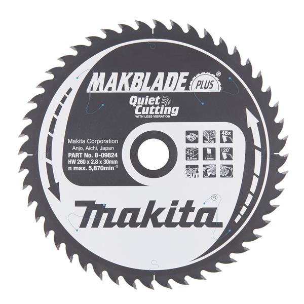 Makita B-09824 - Kotouč pilový pr. 260 x 2,8 x 30mm 48 Z dřevo =new B-33495