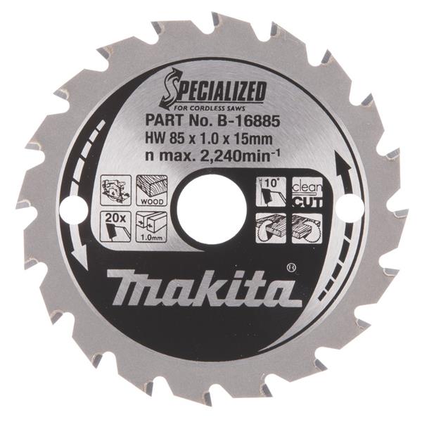 Makita B-16885 - Kotouč pilový pr. 85 x 1,0 x 15mm, počet zubů 20T