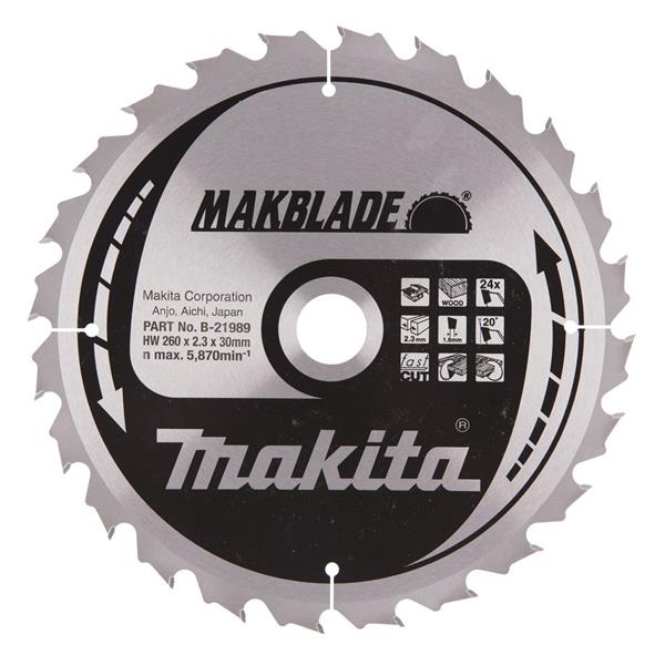 Makita B-21989 - Kotouč pilový pr. 260 x 2,3 x 30mm počet zubů 24z ( old B-17712 )