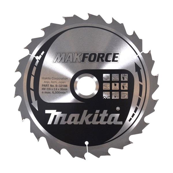 Makita B-32166 - kotouč pilový dřevo MAKFORCE 235x2.6x30mm 18Z = old B-08252