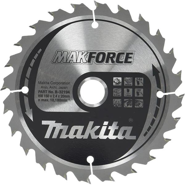 Makita B-32194 - kotouč pilový na dřevo MAKFORCE 150x2.4x20mm 24Z = old B-08280