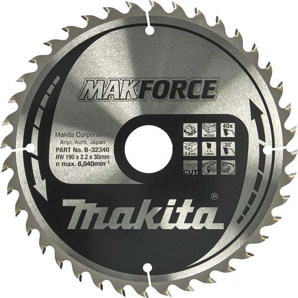 Makita B-32340 - Kotouč pilový pr. 190 x 2,2 x 30mm 40T =old B-08486