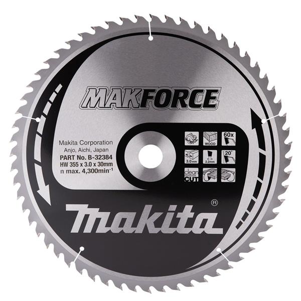 Makita B-32384 - kotouč pilový dřevo MAKFORCE 355x3x30mm 60Z (old B-08545)