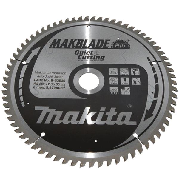 Makita B-32530 - Kotouč pilový pr. 260 x 2.3 x 30 mm 70T dřevo =old B-08707