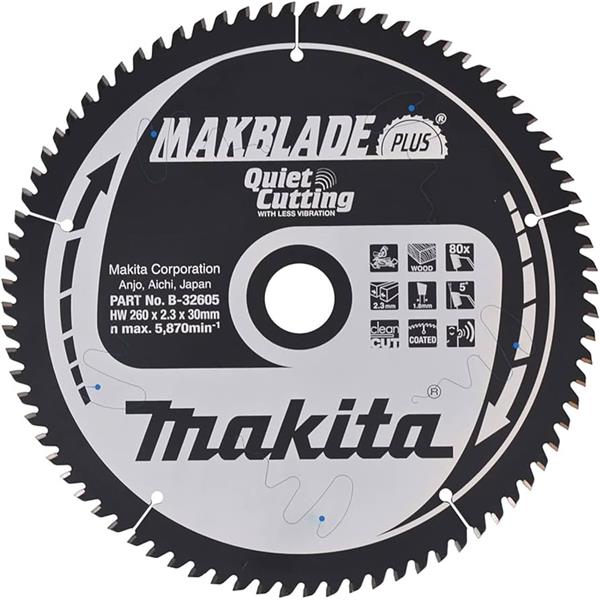 Makita B-32605 - Kotouč pilový pr. 260 x 2,3 x 30 mm 80T dřevo =old B-08779