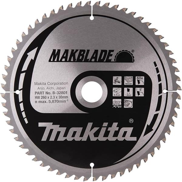 Makita B-32801 - Kotouč pilový pr. 260 x 2,3 x 30 mm 60T =old B-09020