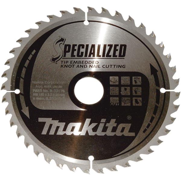 Makita B-33174 - kotouč pilový dřevo SPECIALIZED se zapuštěnými zuby 185x2x30mm 40Z (old B-09494)