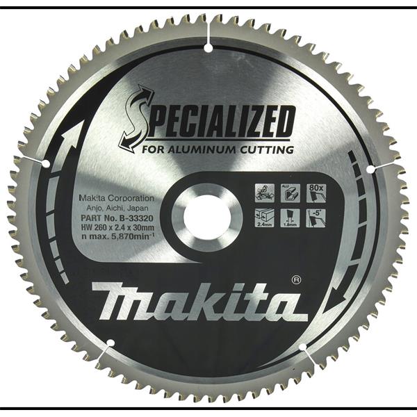Makita B-33320 - Kotouč pilový pr. 260 x 2,4 x 30mm 80T =old B-09656