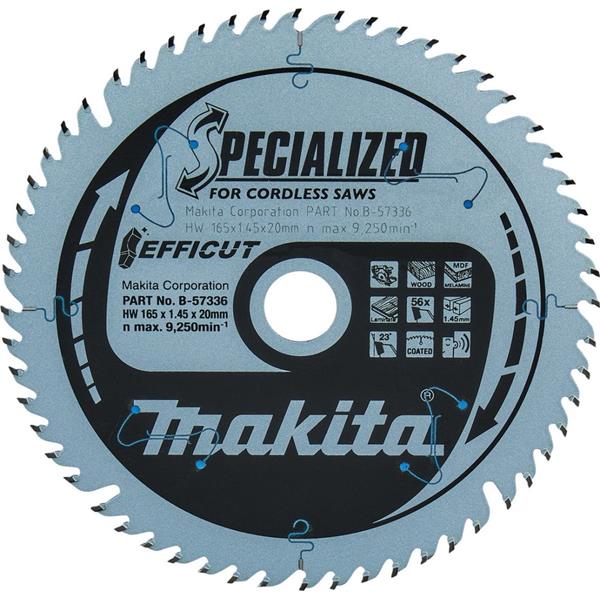 Makita B-57336 - Kotouč pilový pr. 165 x 1,45 x 20mm 56T Efficut (old B-57320)