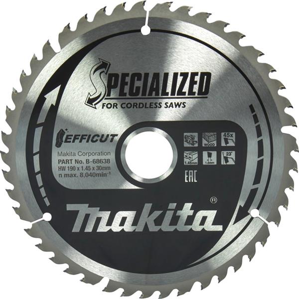 Makita B-68638 - Kotouč pilový pr. 190 x 1,45 x 30mm, 45T Efficut =old B-68622