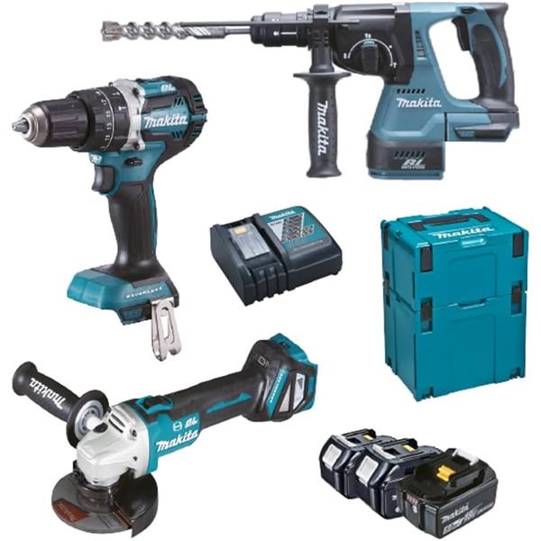 Makita DLX3119TJ - Aku sada DHP484+DGA513+DHR243 Li-ion LXT 18V/5,0Ah