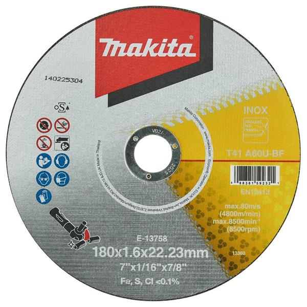 Makita E-13758 - řezný kotouč 180x1,6x22 nerez (old B-12267)