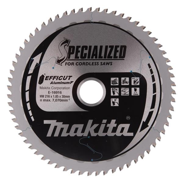 Makita E-16916 - Kotouč pilový pr. 216 x 1,85 x 30mm 63T hliník Efficut