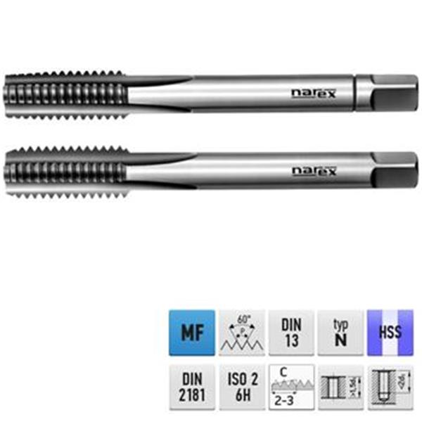 Narex Ždánice 041530022069800 - Závitník sadový ruční M 6 x 0,5 mm HSS - SADA ČSN 22 3010 kód 0300