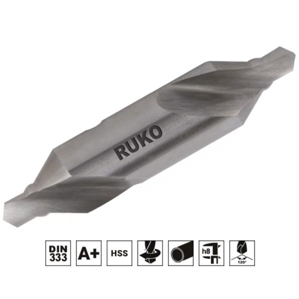 Ruko 2171010 - Vrták centrovací, středící do kovu pr. 1,0mm 120° tvar N, materiál HSS, DIN 333 A