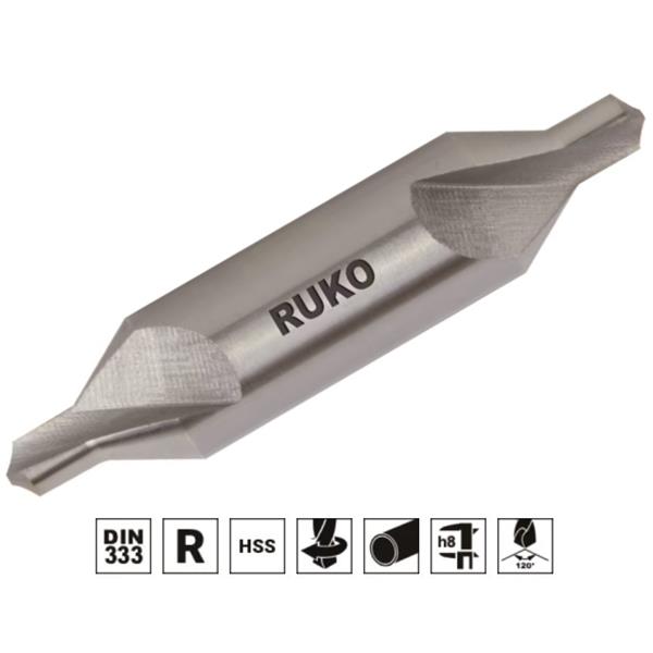 Ruko 2172040 - Vrták centrovací, středící do kovu pr. 4,0mm 120° tvar N, materiál HSS, DIN 333 A