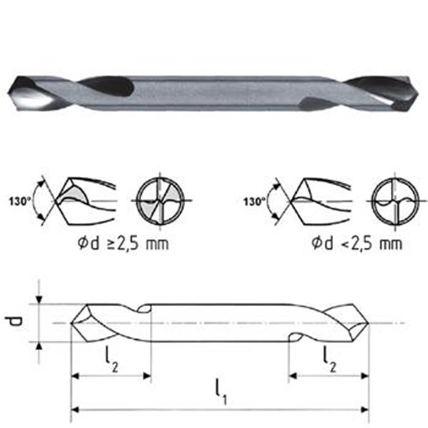 StimZet A370280V000S - Vrták na kov pr. 2,8 mm délka 46/10,6mm, oboustranný (karosářský) ZVSE 221137