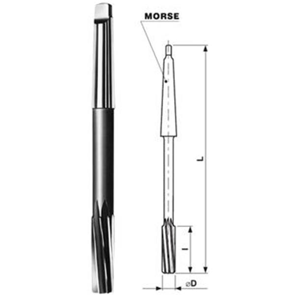 StimZet B312907F000S - Výstružník pr. 29,0 x 281/73mm H7 strojní, upínací kužel MORSE 3, HSS, počet zubů 1